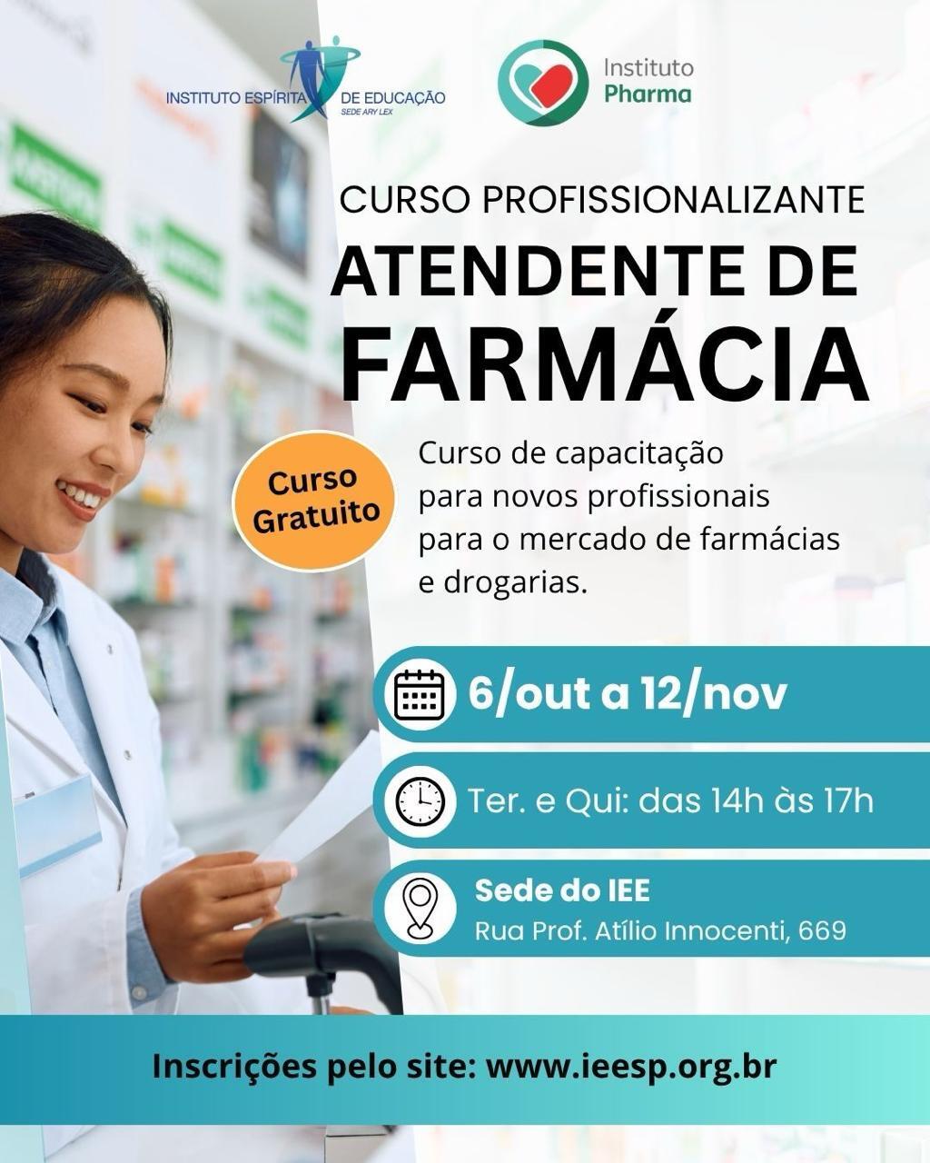 Imagem de referência da publicação do curso Atendente de Farmácia